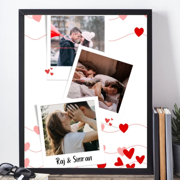 Heart-Themed Personalized Photo Frame – Custom Text & Image - Image 2