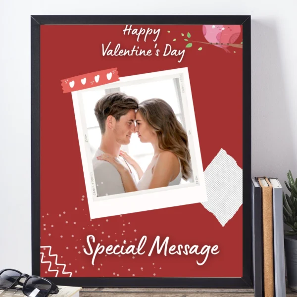 Happy Valentine’s Day Personalized Frame – Add Photo & Custom Message - Image 2