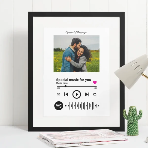 Personalized Spotify Photo Frame – Custom Song Plaque with Your Photo and Text