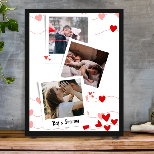 Heart-Themed Personalized Photo Frame – Custom Text & Image