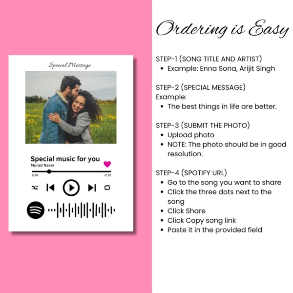 Personalized Spotify Photo Frame – Custom Song Plaque with Your Photo and Text - Image 5