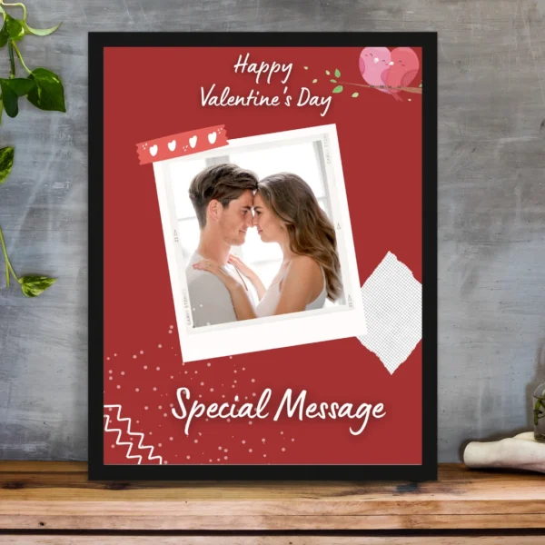 Happy Valentine’s Day Personalized Frame – Add Photo & Custom Message