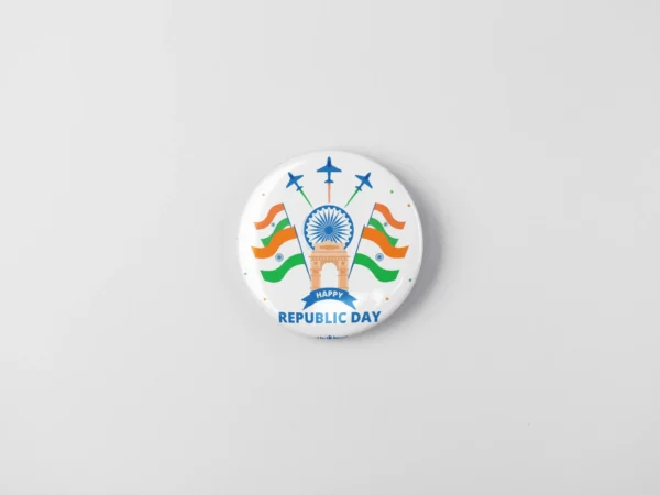 76th Republic Day India Badge Button