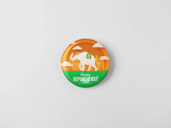 India Happy Republic Day 2025 – 58mm Round Pin for Republic Day