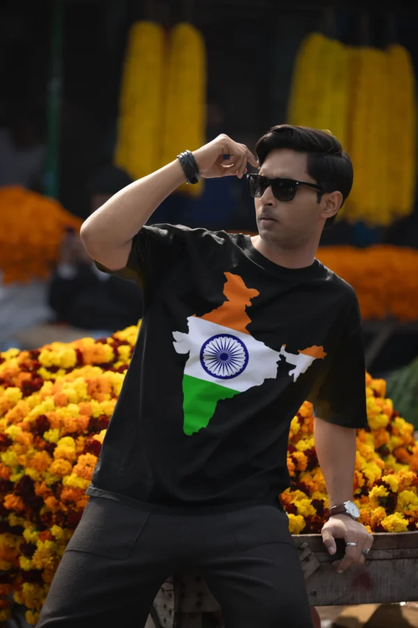 Republic Day 2025 Unisex T-Shirt – Tricolor Cotton Tee with Bold 'India Map' Design - Image 3