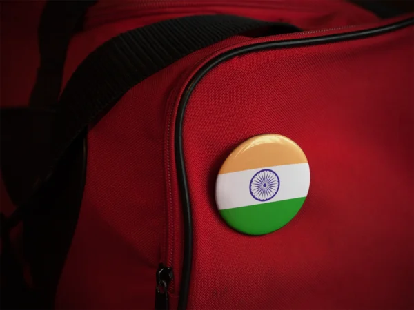 Indian Flag Button Badge – 58mm Glossy Round Pin-Back - Image 2