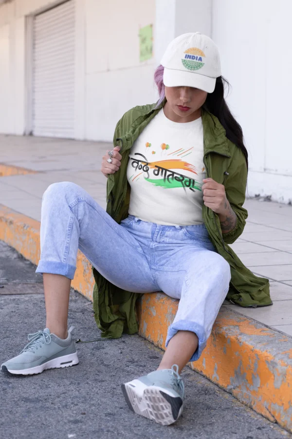 Republic Day 2025 Unisex T-Shirt – Premium Cotton Tricolor Tee with 'Vande Mataram' Design - Image 2