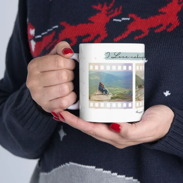 Love Birds Photo Mug - Customizable 11 Oz Ceramic Mug for Valentine's Day - Image 2