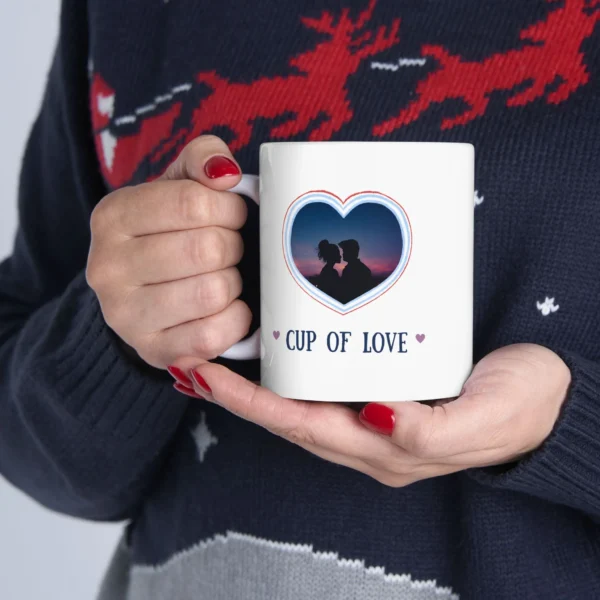 Couple Photo Mug - Customizable 11 Oz Ceramic Mug for Valentine's Day - Image 2