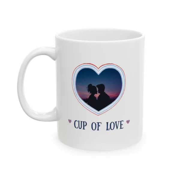 Couple Photo Mug - Customizable 11 Oz Ceramic Mug for Valentine's Day