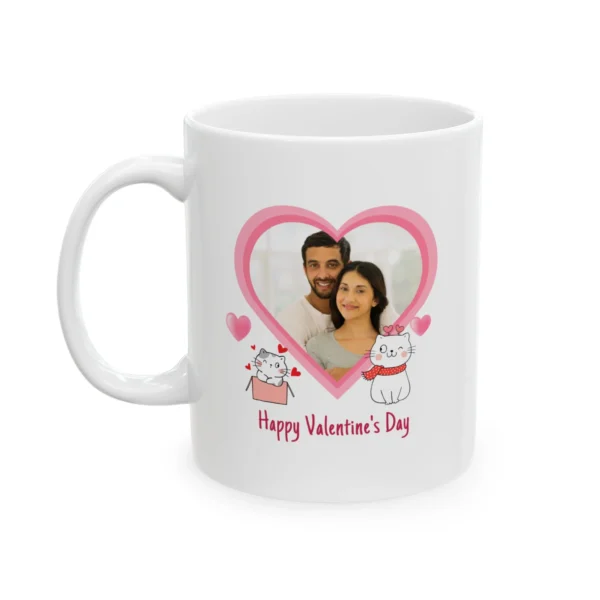 White Love Mug - Customizable 11 Oz Ceramic Mug for Valentine's Day