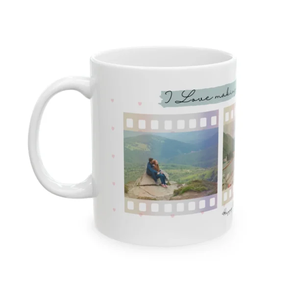 Love Birds Photo Mug - Customizable 11 Oz Ceramic Mug for Valentine's Day