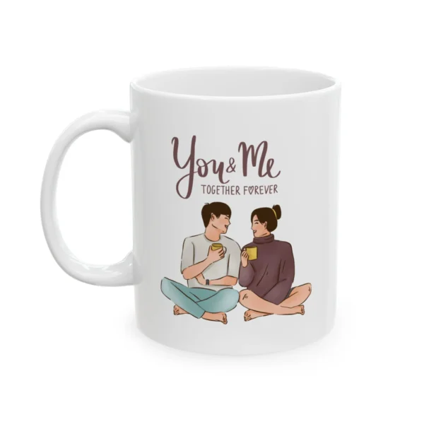 Heart Design Photo Mug - Customizable 11 Oz Ceramic Mug for Valentine's Day
