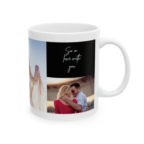 Cute Couple Illustration Mug - Customizable 11 Oz Ceramic Mug for Valentine's Day - Image 2